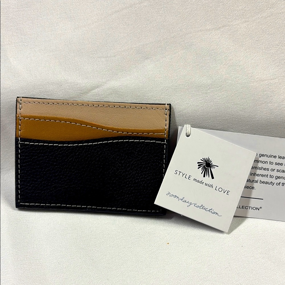 Noonday Collection Black and Tan Card Holder
